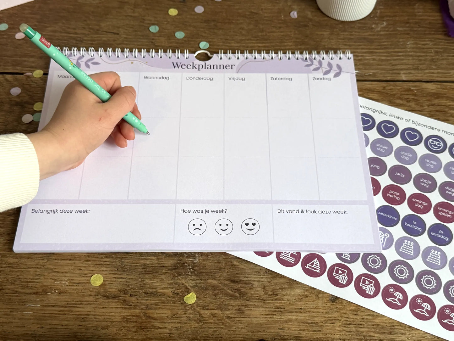 Weekplanner Flora paars