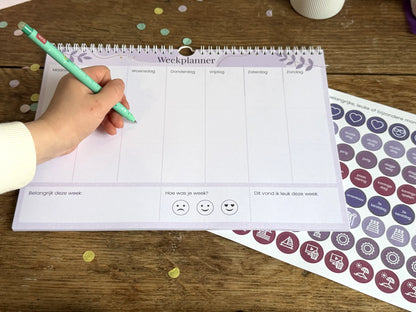 Weekplanner Flora paars