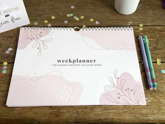 Weekplanner Flora roze